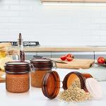 3 Pack Amber Storage Jars with Airtight Lids