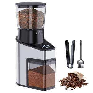 Electric QJA Burr Coffee Grinder with LCD Screen