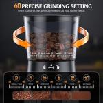 Electric QJA Burr Coffee Grinder with LCD Screen