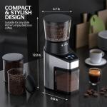 Electric QJA Burr Coffee Grinder with LCD Screen