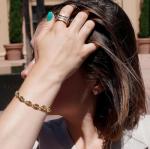 Gold Coffee Bean Link Bracelet for Women