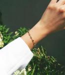 Gold Coffee Bean Link Bracelet for Women