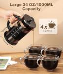 Classic 34oz French Press Coffee Maker in Dark Pewter