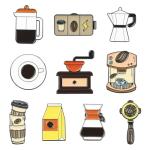 Coffee-Themed Enamel Brooch Pins Set of 10