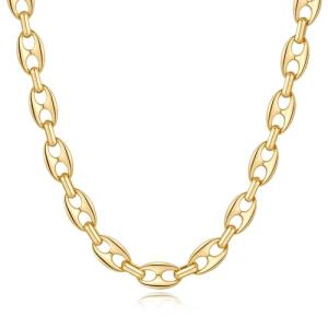 Coffee Bean Chain Necklace - Trendy Gold Jewelry