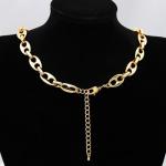 Coffee Bean Chain Necklace - Trendy Gold Jewelry