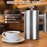 Stainless Steel French Press Coffee Maker - 34 oz