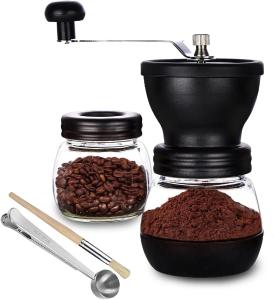 Manual Coffee Grinder with 2 Glass Jars