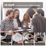12-Cup Stainless Steel Drip Coffee Maker with Carafes