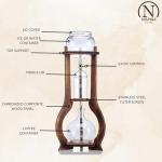 Nispira Cold Brew Coffee Maker, Wooden Drip Tower