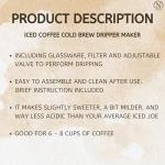 Nispira Cold Brew Coffee Maker, Wooden Drip Tower