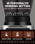 AMZCHEF Burr Coffee Grinder with 48 Settings
