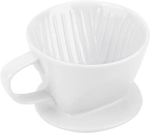 Single Cup White Ceramic Pour Over Coffee Maker