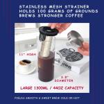 Large Glass Cold Brew Coffee and Tea Maker