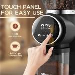 Electric Coffee Grinder with 30 Settings and Touchscreen