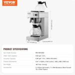 VEVOR 12-Cup Commercial Drip Coffee Maker