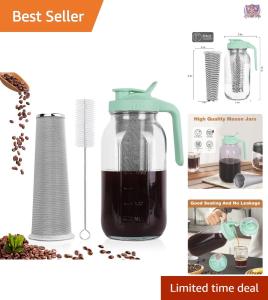 64oz Cold Brew Coffee Maker with Stainless Steel Filter
