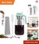 64oz Cold Brew Coffee Maker with Stainless Steel Filter