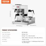 VEVOR 12-Cup Commercial Drip Coffee Maker