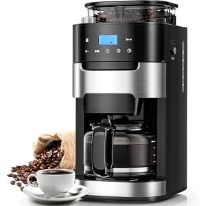Electactic 10-Cup Programmable Coffee Maker with Grinder