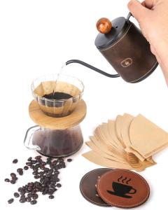 Pour Over Coffee Maker Set with Kettle and Filters
