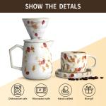 Pour Over Coffee Maker Set with Strawberry Cup
