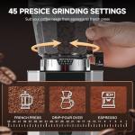 COFIBREWS Home Coffee Bean Burr Grinder 45 Settings