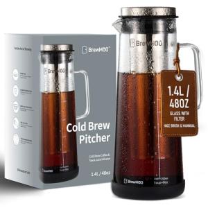 BrewMOO Airtight Cold Brew Coffee Maker Pitcher