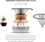 34Oz Pour Over Coffee Maker with Glass & Steel