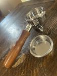 58mm Double Spout Portafilter with Wood Handle