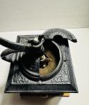 Vintage Hand Crank Coffee Grinder with Wood Base