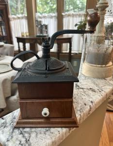 Vintage Hand Crank Cast Iron Coffee Grinder
