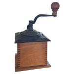 Vintage Cast Iron and Wood Coffee Grinder