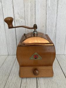 Vintage De Ve Wood and Copper Coffee Grinder
