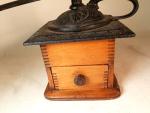 Vintage Oak and Cast Iron Coffee Grinder