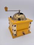 Vintage Swedish Floral Coffee Grinder in Yellow