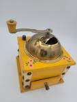 Vintage Swedish Floral Coffee Grinder in Yellow