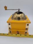Vintage Swedish Floral Coffee Grinder in Yellow