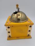 Vintage Swedish Floral Coffee Grinder in Yellow