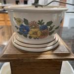 Vintage Wood Coffee Grinder with Ceramic Bowl