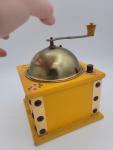 Vintage Swedish Floral Coffee Grinder in Yellow