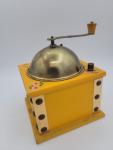 Vintage Swedish Floral Coffee Grinder in Yellow