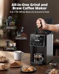 AIRMSEN Grind & Brew Coffee Maker with Grinder