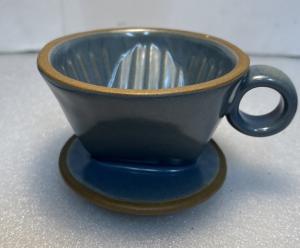 Blue Ceramic Pour Over Coffee Dripper with Holes