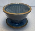 Blue Ceramic Pour Over Coffee Dripper with Holes