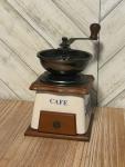 Retro Blue and White Hand Crank Coffee Grinder