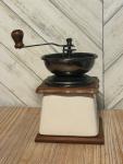Retro Blue and White Hand Crank Coffee Grinder