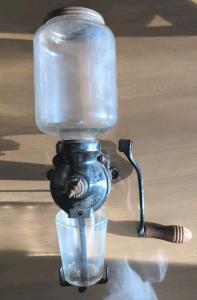 Vintage Crystal Cast Iron Coffee Grinder