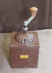 Vintage Italian Metal Coffee Grinder with Hand Crank