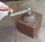 Vintage Italian Metal Coffee Grinder with Hand Crank